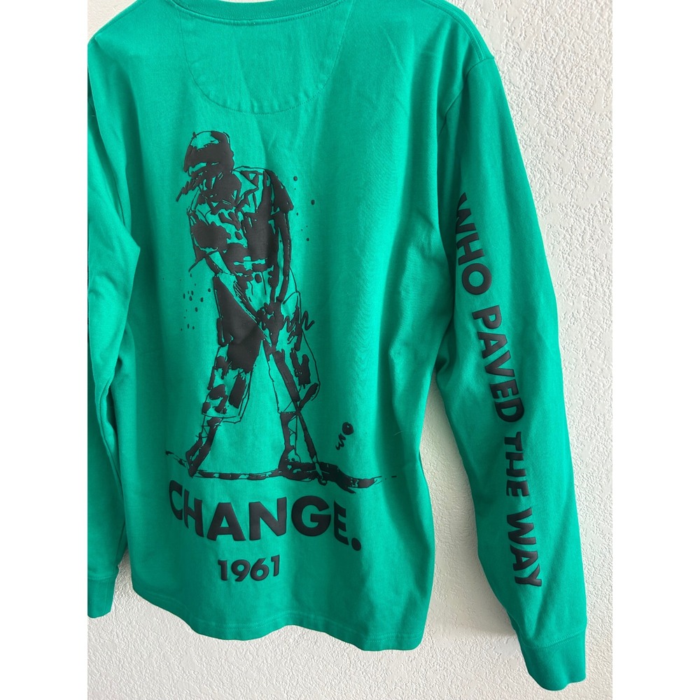 Eastside Golf Long Sleeve Shirt Mens XL Green Graphic Print Change 1961 Logo - Picture 6 of 12